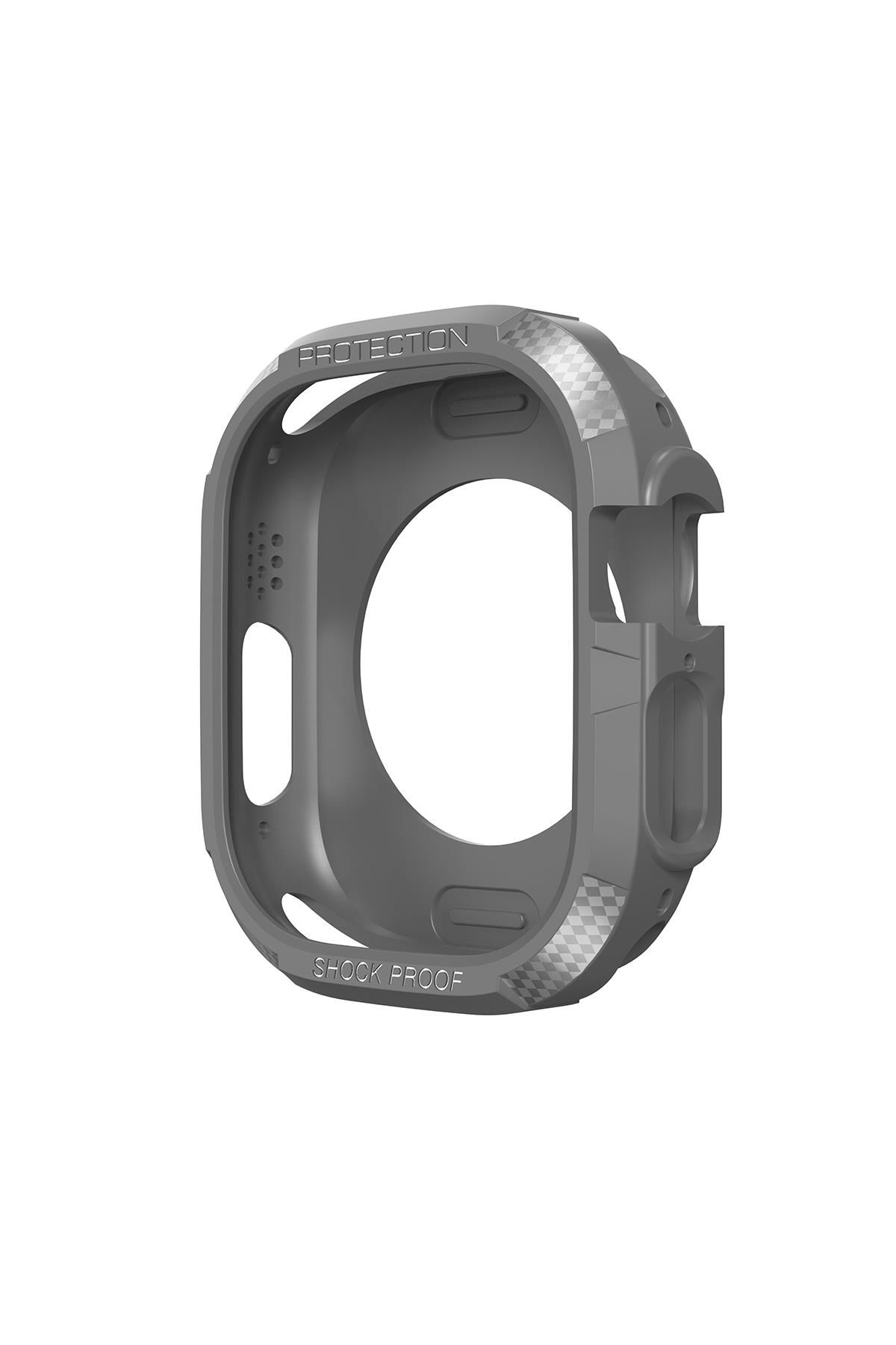 Apple Watch Ultra 49 mm uyumlu Kasa Koruyucu Yumuşak Silikon Armor Darbe Emici (Önü Açık)