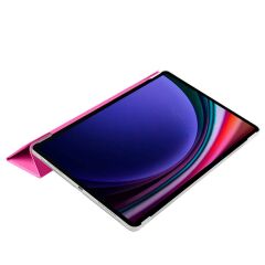Galaxy Tab S9 FE 10.9'' SM-X510 Uyumlu Kapaklı Kılıf Standlı Uyku Modlu Tablet Kılıfı Flip Smart Pembe