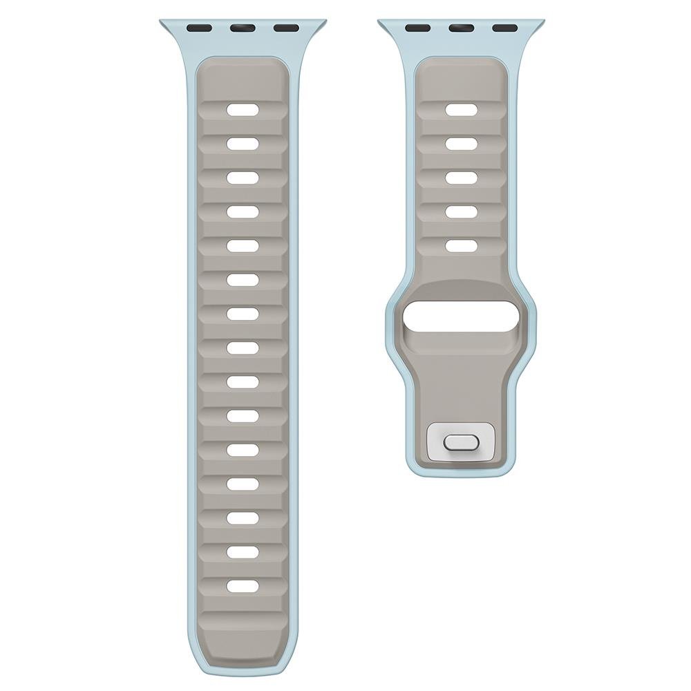 Apple Watch 7 8 9 45 mm uyumlu Silikon Kordon Çift Renkli Premium Spor Tasarım Kayış