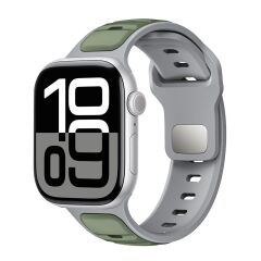 Apple Watch 7 8 9 45 mm uyumlu Silikon Kordon Çift Renkli Premium Spor Tasarım Kayış