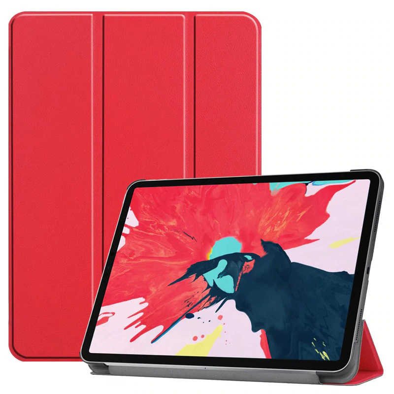 Apple Ipad Pro 12.9 4. Nesil 2020 Kılıf Smart Cover Tablet Kılıfı Kırmızı