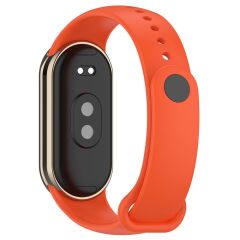 Xiaomi Mi Band 8 / 9 uyumlu Silikon Kordon Spor Kayış Soft Jel Band Özel Pim Tasarımı Turuncu