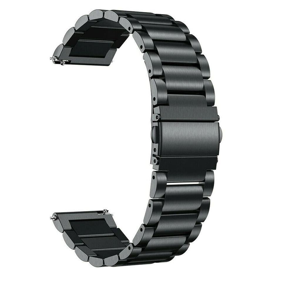 Amazfit GTS 4 Mini Uyumlu Metal Kordon Premium Paslanmaz Çelik Kayış Baklalı Model Siyah