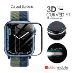 Apple Watch 7 41 mm uyumlu Ekran Koruyucu 3D Tam Kapatan Kavisli PPMA Nano Cam Tam Uyumlu