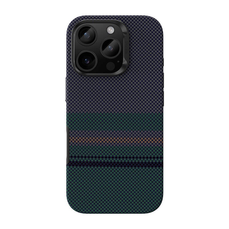 Apple iPhone 16 Pro Kılıf Magsafe Şarj Özellikli Karbon Fiber Tasarımlı Benks Aurora ArmorPro Kevlar Kapak Siyah