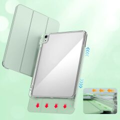 iPad Air 11 M2 2024 uyumlu Sürgülü Kapaklı Kılıf Kalem Bölmeli Standlı Mıknatıslı Ayrılabilen Kapak