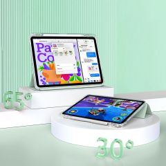 iPad Air 11 M2 2024 uyumlu Sürgülü Kapaklı Kılıf Kalem Bölmeli Standlı Mıknatıslı Ayrılabilen Kapak Levander Gray