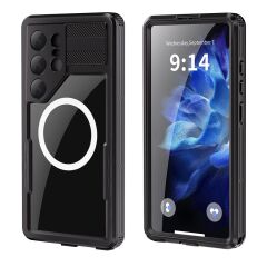 Samsung Galaxy S25 Ultra Uyumlu Su Geçirmez Kılıf MagSafe IP68 Waterproof Anti Shock Anti Dust Kapak