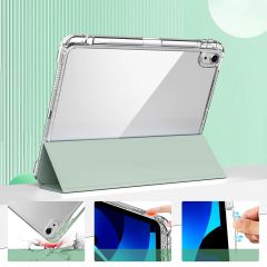 iPad Air 11 M2 2024 uyumlu Sürgülü Kapaklı Kılıf Kalem Bölmeli Standlı Mıknatıslı Ayrılabilen Kapak Açık Yeşil