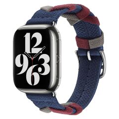 Apple Watch 7 8 9 41 mm Uyumlu Kumaş Örgü Kordon Hermes Bridon Üç Boyutlu Tasarım Kayış