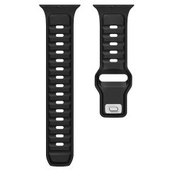 Apple Watch 6 5 4 3 2 1 SE 42 44 mm uyumlu Silikon Kordon Çift Renkli Premium Spor Tasarım Kayış Siyah