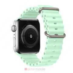 Apple Watch 6 5 4 SE 40 mm uyumlu Silikon Kordon Ocean Kordon Silindirik Kayış Turuncu