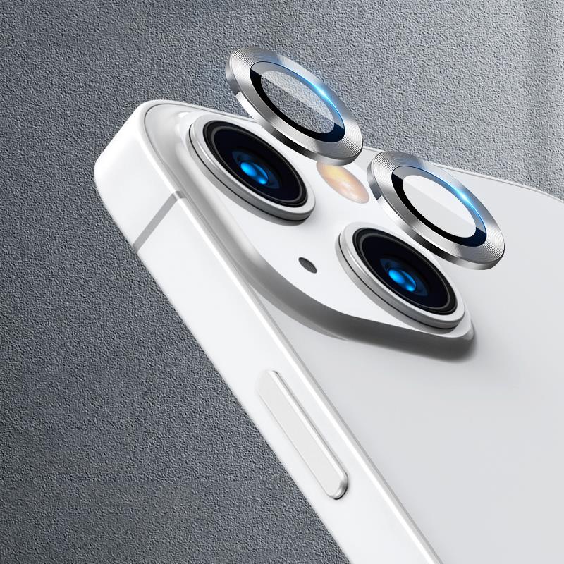 iPhone 13 Mini Kamera Lens Koruyucu Cam Tempered Glass Gümüş