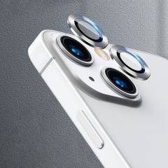 iPhone 13 Mini Kamera Lens Koruyucu Cam Tempered Glass Gümüş