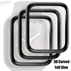 Apple Watch 44 mm Ekran Koruyucu 3D Tam Kapatan Kavisli PPMA Nano Cam Tam Uyumlu