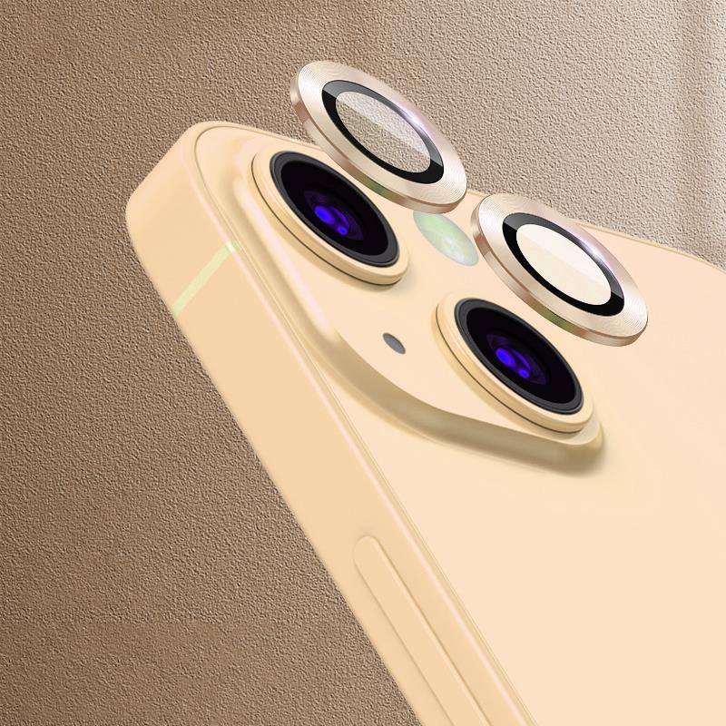 iPhone 13 Mini Kamera Lens Koruyucu Cam Tempered Glass Gold