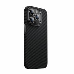 Apple iPhone 14 Pro Kılıf Karbon Fiber Benks 600D Essential Kevlar Kapak Siyah