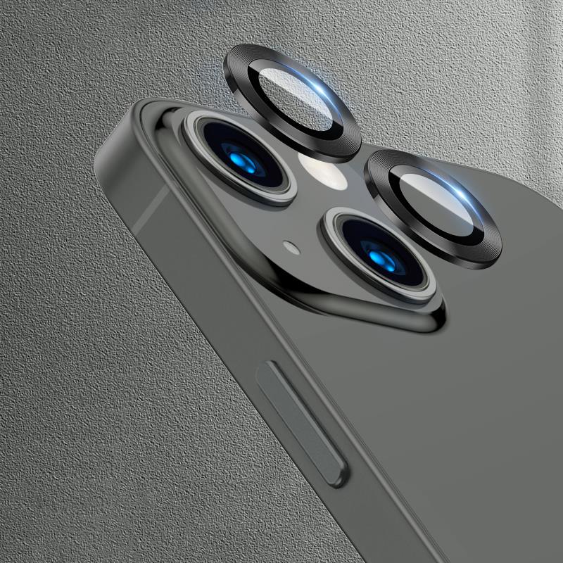 iPhone 13 Mini Kamera Lens Koruyucu Cam Tempered Glass Siyah