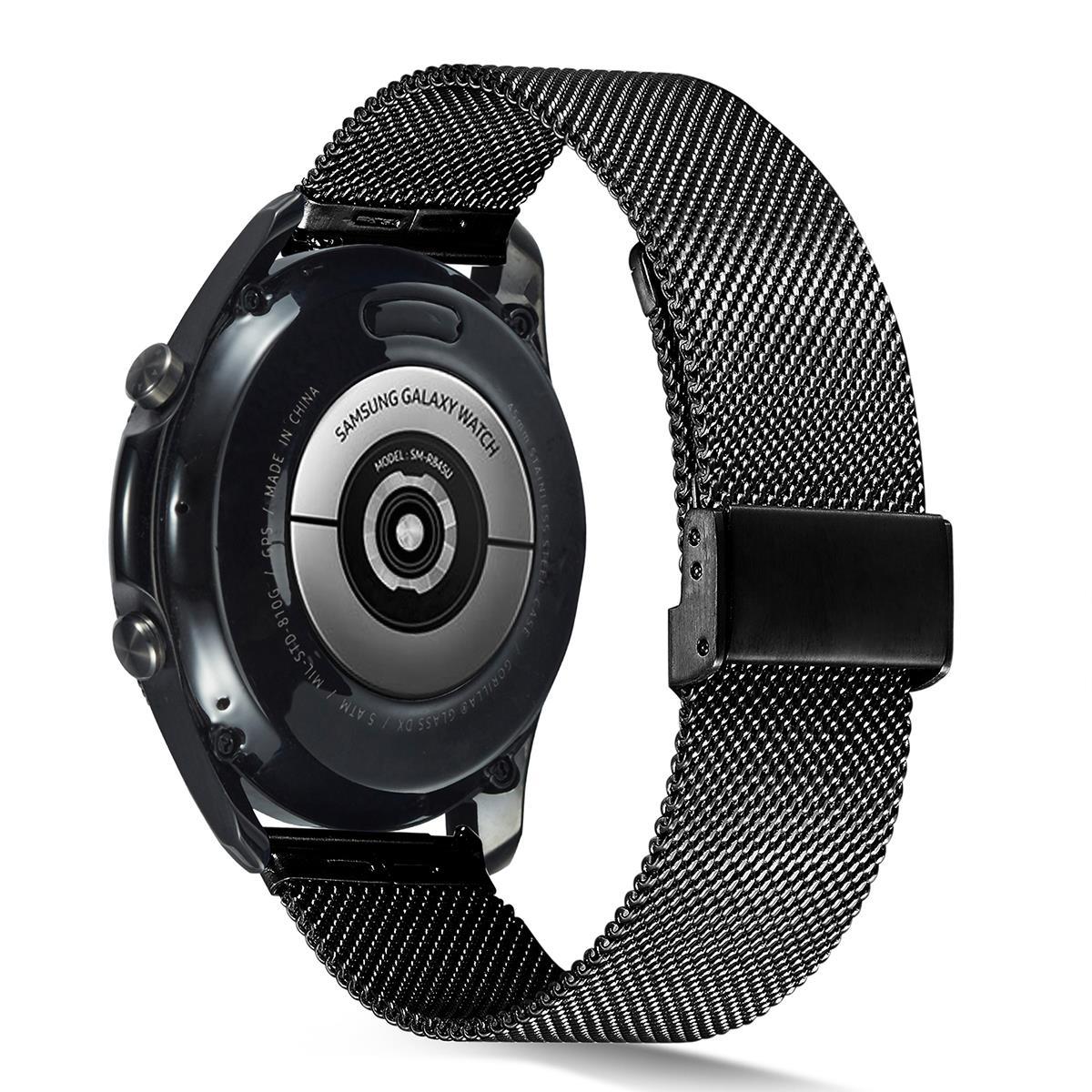 Honor Magic Watch 2 46 mm Uyumlu Hasır Metal Kordon Klipsli Tel Örgü Kayış