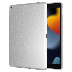 iPad 7. 8. 9. Nesil 10.2'' uyumlu Simli Silikon Kılıf Işıltılı Parlak Kapak Esnek TPU Gümüş