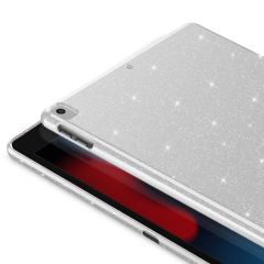 iPad 7. 8. 9. Nesil 10.2'' uyumlu Simli Silikon Kılıf Işıltılı Parlak Kapak Esnek TPU Gümüş