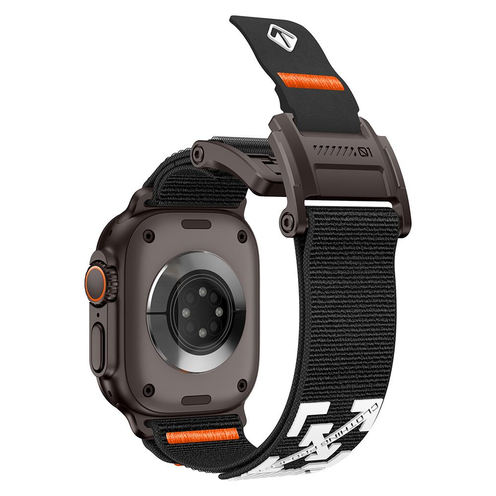 Apple Watch Ultra 2 3 49 mm Uyumlu Outdoor Kordon Naylon Dokuma Kumaş Premium Kayış Mıknatıslı Toka Siyah