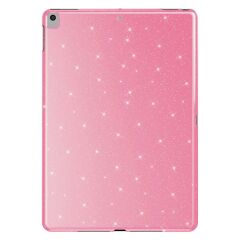 iPad 7. 8. 9. Nesil 10.2'' uyumlu Simli Silikon Kılıf Işıltılı Parlak Kapak Esnek TPU Pembe