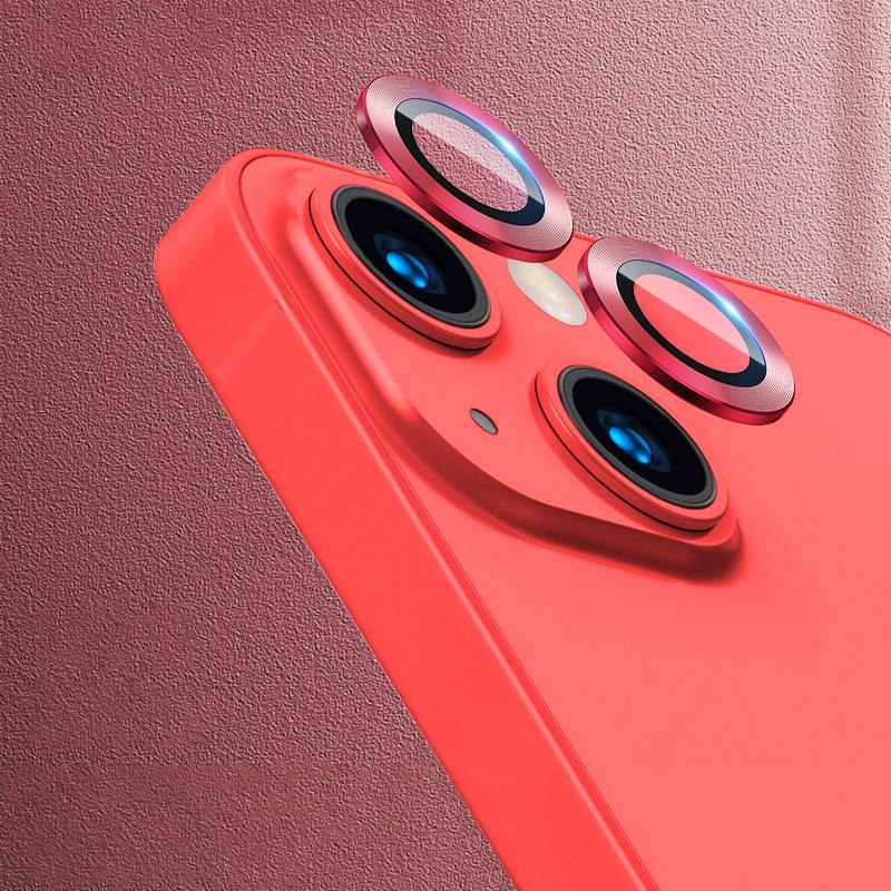 iPhone 13 Kamera Lens Koruyucu Cam Tempered Glass Kırmızı