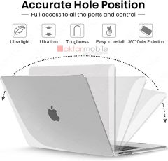MacBook Air 13 M1 2021 Kılıf Koruyucu Kapak 13.3'' A2337 Uyumlu Şeffaf Parlak Tasarım Hava Kanallı