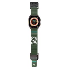 Apple Watch Ultra 2 3 49 mm Uyumlu Outdoor Kordon Naylon Dokuma Kumaş Premium Kayış Mıknatıslı Toka Siyah - Yeşil