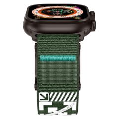 Apple Watch Ultra 2 3 49 mm Uyumlu Outdoor Kordon Naylon Dokuma Kumaş Premium Kayış Mıknatıslı Toka Siyah - Yeşil