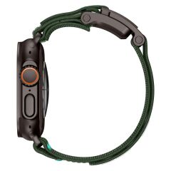 Apple Watch Ultra 2 3 49 mm Uyumlu Outdoor Kordon Naylon Dokuma Kumaş Premium Kayış Mıknatıslı Toka Siyah - Yeşil