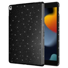 iPad 7. 8. 9. Nesil 10.2'' uyumlu Simli Silikon Kılıf Işıltılı Parlak Kapak Esnek TPU Siyah