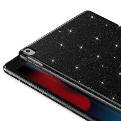 iPad 7. 8. 9. Nesil 10.2'' uyumlu Simli Silikon Kılıf Işıltılı Parlak Kapak Esnek TPU Siyah