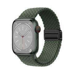 Apple Watch 7 8 9 45 mm uyumlu Örgü Kordon Magnetik D Tokalı Kayış Mıknatıslı Metal Toka