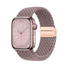 Apple Watch 7 8 9 45 mm uyumlu Örgü Kordon Magnetik D Tokalı Kayış Mıknatıslı Metal Toka
