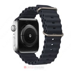 Apple Watch 3 2 1 38 mm uyumlu Silikon Kordon Ocean Kordon Silindirik Kayış Mid Night
