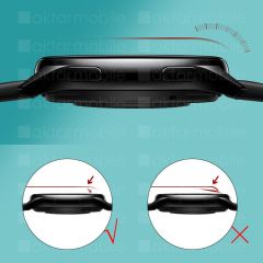 Samsung Galaxy Watch 4 40 mm uyumlu Ekran Koruyucu 3D Tam Kapatan Kavisli PPMA Nano Cam Tam Uyumlu