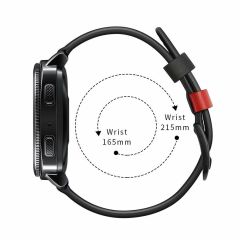 Samsung Galaxy Watch 3 41 mm Uyumlu Deri Kordon Spor Dikişli Deri Kayış Siyah