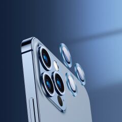 iPhone 13 Pro Kamera Lens Koruyucu Cam Tempered Glass Mavi