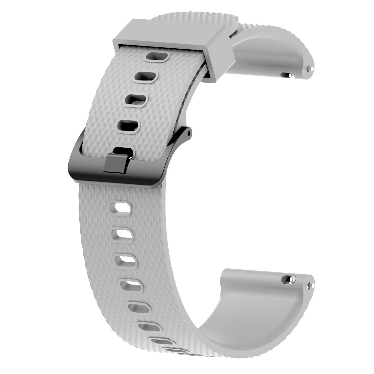 Samsung Galaxy Watch Active 2 40 / 44 mm Uyumlu Silikon Kordon Tırtıklı Tasarım Premium Spor Kayış Gri