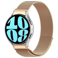 Galaxy Watch 4 40 / 44 mm Tam Uyumlu Mıknatıslı Hasır Metal Örgü Kordon Kayış Orijinal Pim