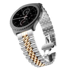 Samsung Galaxy Watch 5 Pro 45 mm Uyumlu Metal Kordon Rolex Style Jubilee Hafif Metal Kayış Rose Gold - Gümüş