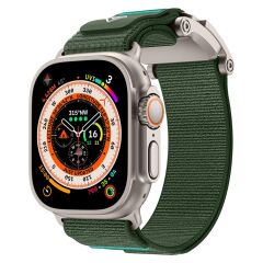 Apple Watch 6 5 4 3 2 1 SE 42 44 mm Uyumlu Outdoor Kordon Naylon Dokuma Kumaş Kayış Mıknatıslı Toka Gri - Yeşil