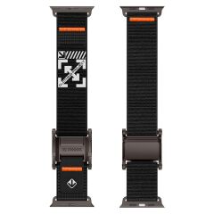 Apple Watch 6 5 4 3 2 1 SE 42 44 mm Uyumlu Outdoor Kordon Naylon Dokuma Kumaş Kayış Mıknatıslı Toka Siyah