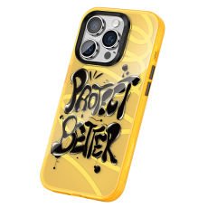 Apple iPhone 13 Pro Max Kılıf Airbagli TPU Yazı Temalı Benks Dynamic New Kapak Turuncu