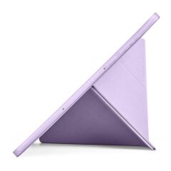 Galaxy Tab S11 2025 11'' uyumlu Kılıf Kalem Bölmeli Tri Folding Standlı Arkası Silikon Kapak Lila