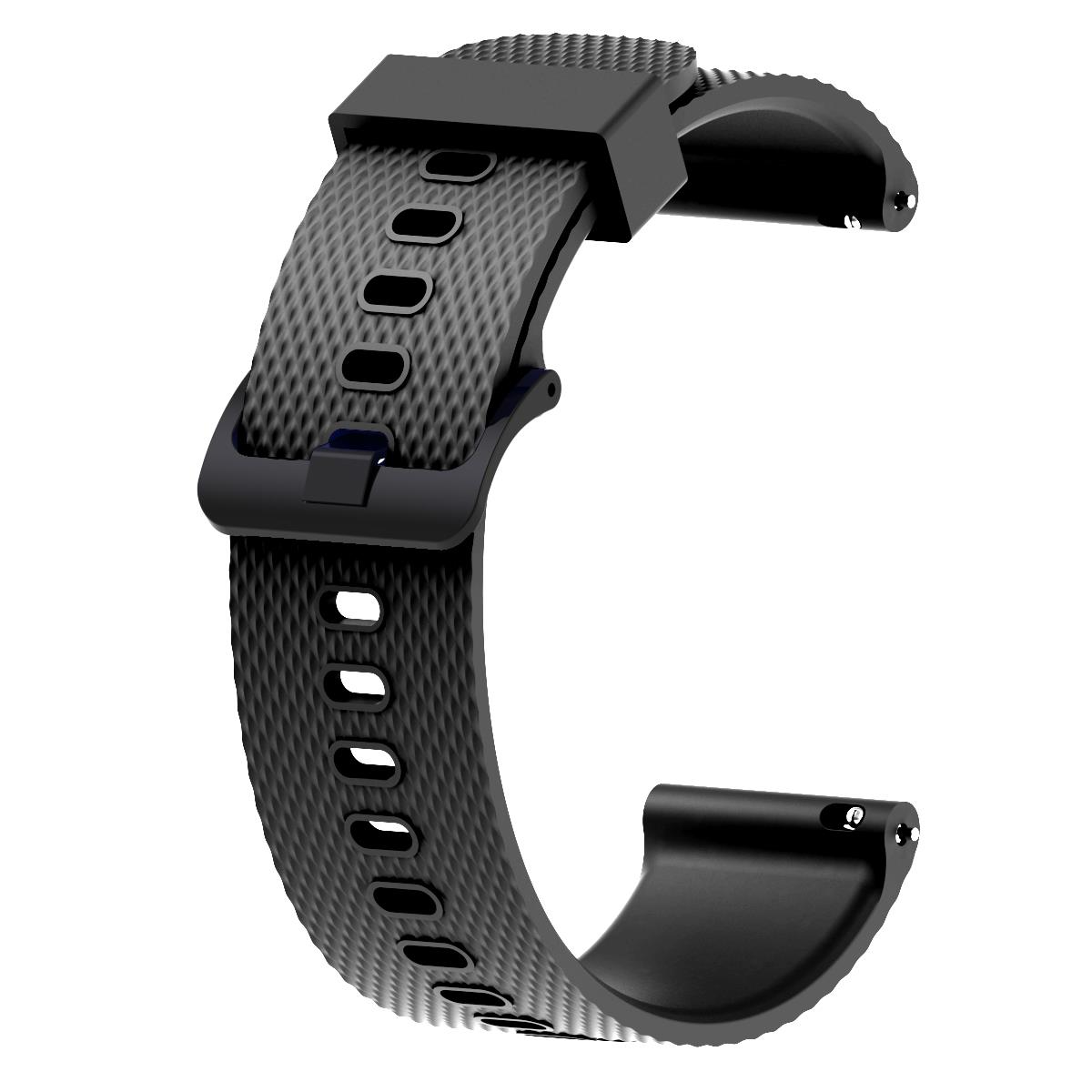 Samsung Galaxy Watch Active Uyumlu Silikon Kordon Tırtıklı Tasarım Premium Spor Kayış Siyah