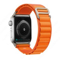 Apple Watch 7 41 mm uyumlu Kordon Alpine Loop Örgü Kayış Turuncu