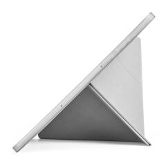 Galaxy Tab S11 2025 11'' uyumlu Kılıf Kalem Bölmeli Tri Folding Standlı Arkası Silikon Kapak Gri